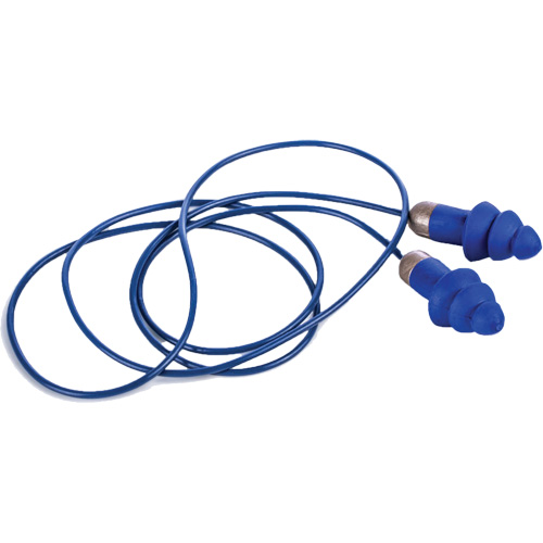 Bouchons d'oreille r&eacute;utilisables et d&eacute;tectable Rockets, Avec cordon, Taille unique, Vrac - &eacute;tui en plastique, NRR dB 27 Meunier Outillage Industriel