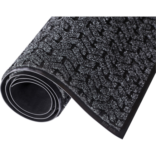 Tire-Track Entrance Mat, Wiper/Scraper, 4' x 6' x 3/8", Charcoal Meunier Outillage Industriel