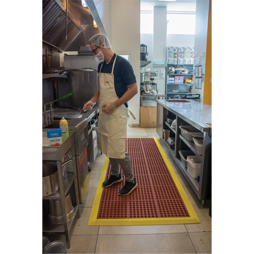 Tapis modulaire antifatigue, Nid d'abeilles, 3' x 3' x 1/2", Brun, Nitrile/Caoutchouc Meunier Outillage Industriel