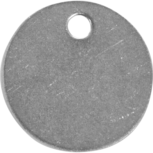 &eacute;tiquettes vierges, Acier inoxydable, 1,5" dia. Meunier Outillage Industriel