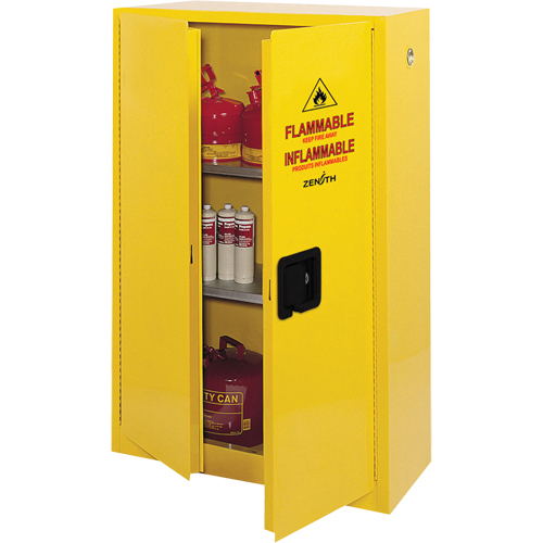 Flammable Storage Cabinet, 45 gal., 2 Door, 43" W x 65" H x 18" D Meunier Outillage Industriel