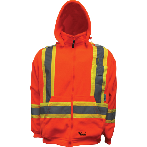 Chandail &agrave; capuchon de s&eacute;curit&eacute; en molleton, Molleton/Polyester, Petit, Orange Meunier Outillage Industriel