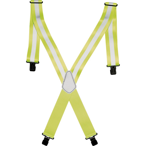 Hi-Viz 2" Work Suspenders, High Visibility Lime-Yellow, Silver Reflective Colour, One Size Meunier Outillage Industriel