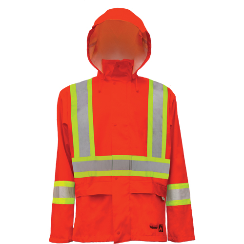 Hi-Vis FR/PU Safety Rain Jackets, Small, High Visibility Orange Meunier Outillage Industriel
