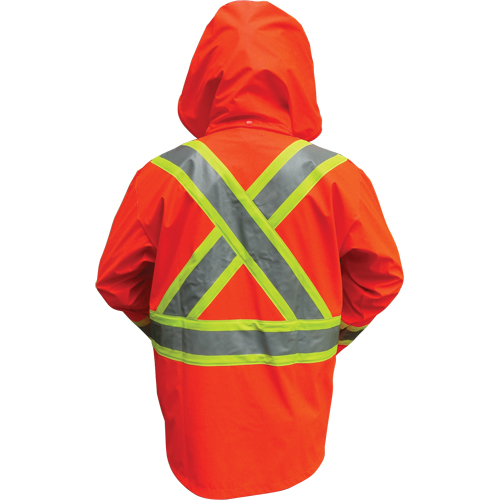 Hi-Vis FR/PU Safety Rain Jackets, Small, High Visibility Orange Meunier Outillage Industriel