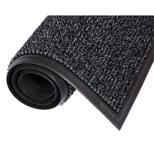 Astro-Plus Mat, Polyethylene, Scraper Type, Textured Pattern, 3-3/10' x 8', Charcoal Meunier Outillage Industriel