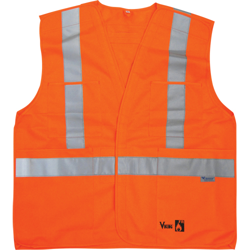 Vestes de s&eacute;curit&eacute; ignifug&eacute;es, Orange haute visibilit&eacute;, Moyen/Petit, Polyester Meunier Outillage Industriel