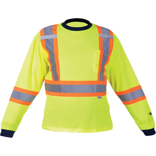 Chemise de s&eacute;curit&eacute; &agrave; manches longues, Polyester, Moyen, Jaune lime haute visibilit&eacute; Meunier Outillage Industriel