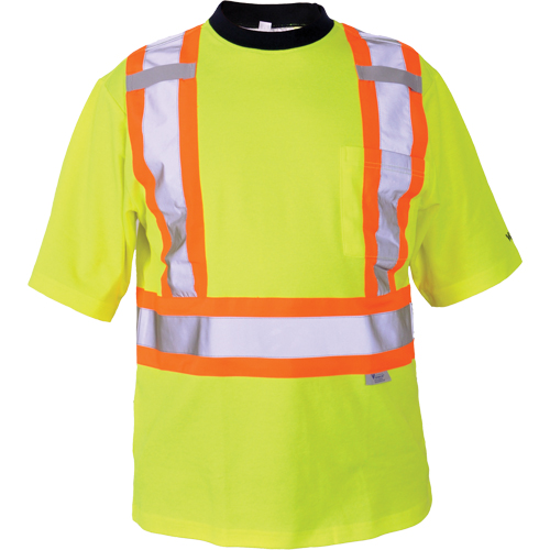 T-shirt de s&eacute;curit&eacute;, Polyester, Moyen, Jaune lime haute visibilit&eacute; Meunier Outillage Industriel