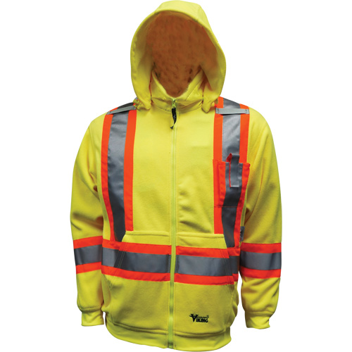 Safety Fleece Hoodie, Polyester, Small, High Visibility Lime-Yellow Meunier Outillage Industriel
