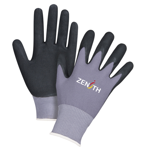Gants ZX-1 de premi&egrave;re qualit&eacute; compatibles avec les &eacute;crans tactiles, 8/Moyen, R&ecirc;vetement Nitrile/Mousse de nitrile, Calibre 15, Enveloppe en Nylon Meunier Outillage Industriel
