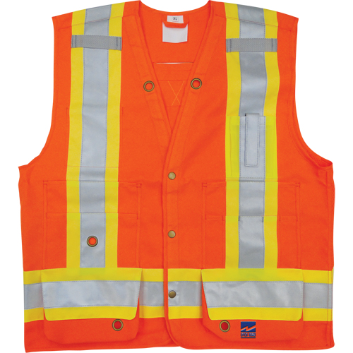 Veste de s&eacute;curit&eacute; pour arpenteur, Orange haute visibilit&eacute;, Petit, Polyester Meunier Outillage Industriel