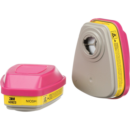 Cartouches pour respirateur s&eacute;rie 6000, Cartouche gaz/vapeur, Vapeurs organiques/Gaz acides/P100 Meunier Outillage Industriel