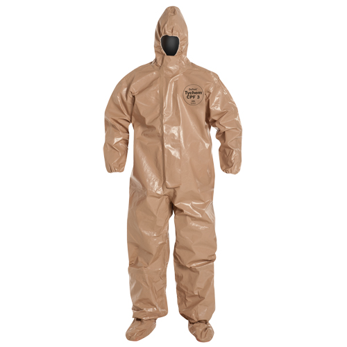 Tychem&reg; 5000 Protective Hooded Coveralls, Small, Brown Meunier Outillage Industriel