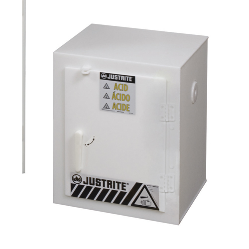 Solid Polyethylene Acid Cabinets, 6 x 0.66043 Gal., 17" x 22" x 17" Meunier Outillage Industriel