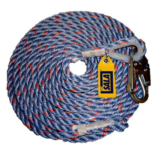 C&acirc;ble de s&eacute;curit&eacute; 50' avec crochet d'ancrage, Polyester/Polypropyl&egrave;ne Meunier Outillage Industriel