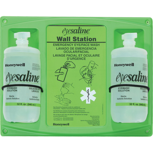 Support mural pour solution saline de douche oculaire, Double Meunier Outillage Industriel