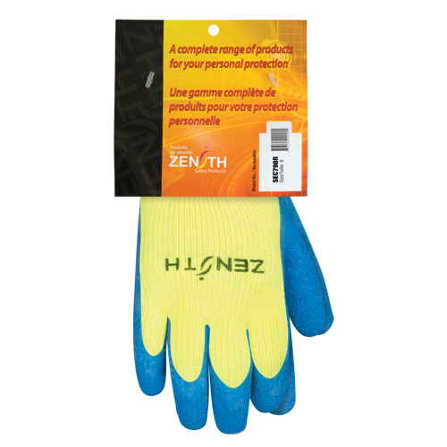 High Visibility Coated Gloves, 8, Rubber Latex Coating, 7 Gauge, Acrylic Shell Meunier Outillage Industriel