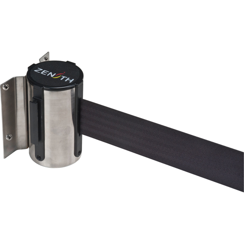 Barri&egrave;re &agrave; fixation murale, Acier, Fixation par vis, 12', Ruban Noir Meunier Outillage Industriel