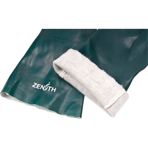 Gants verts &agrave; double enduit, 14" lo, PVC, Doublure en Jersey de coton, 70 mils Meunier Outillage Industriel