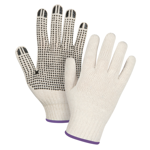 Gants tricot&eacute;s de poids lourd, Poly/coton, Un c&ocirc;t&eacute;, Calibre 7, T-petit Meunier Outillage Industriel