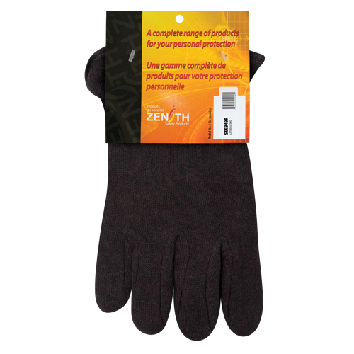 Gants de jersey, Grand, Brun, Molleton rouge, &agrave; enfiler Meunier Outillage Industriel