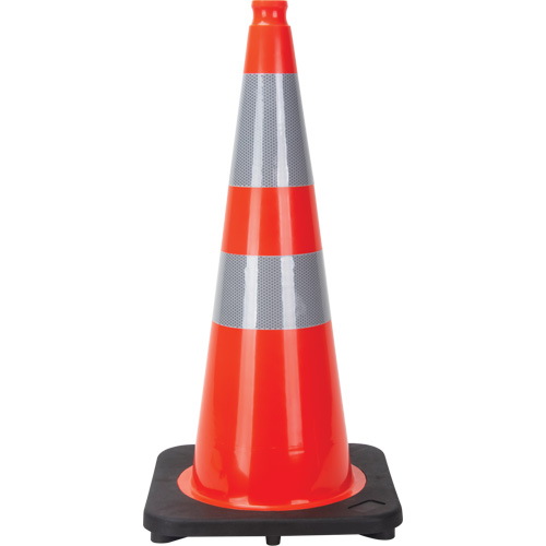 Traffic Cone, 28", Orange, 4" & 6" Reflective Collar(s) Meunier Outillage Industriel
