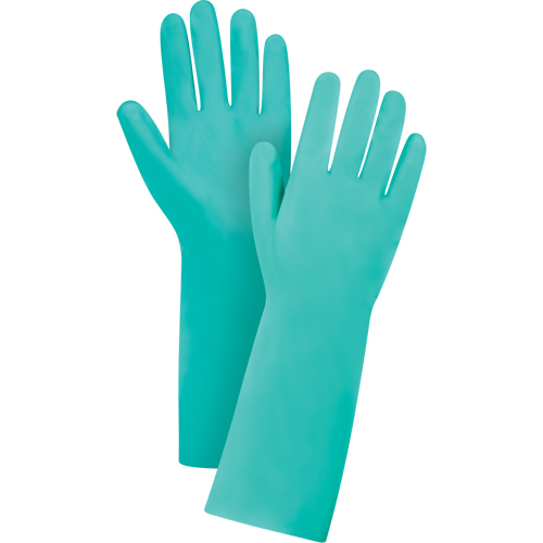 Gants de premi&egrave;re qualit&eacute; &agrave; prise en losange r&eacute;sistants aux produits chimiques, Taille T-Grand/10, 15" lo, Nitrile, 22 mils Meunier Outillage Industriel