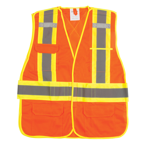 Flame-Resistant Surveyor Vest, High Visibility Orange, Medium, Polyester Meunier Outillage Industriel