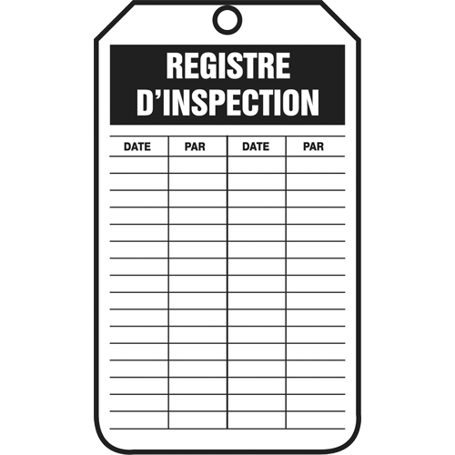 Inspection Tags, Cardstock, 3-3/8" W x 5-7/8" H, French Meunier Outillage Industriel