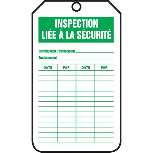 Inspection Tags, Cardstock, 3-1/8" W x 5-7/8" H, French Meunier Outillage Industriel