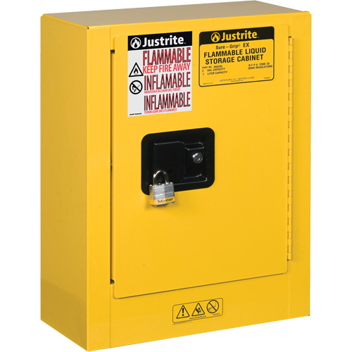 Sure-Grip&reg; EX Mini Flammable Safety Cabinet, 2 Gal., 1 Door, 17" W x 22" H x 8" D Meunier Outillage Industriel