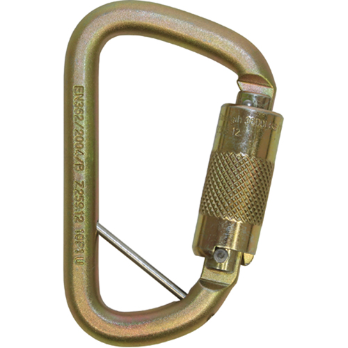 Rollgliss Technical Rescue Offset D Fall Arrest Carabiner, Steel, 3600 lbs Capacity Meunier Outillage Industriel