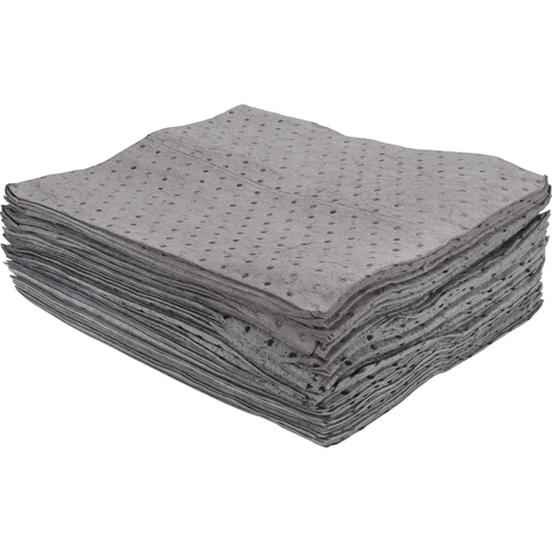 Feuilles absorbantes li&eacute;es de premi&egrave;re qualit&eacute;, Universel, 15" x 17", 15 gal. d'absorption Meunier Outillage Industriel