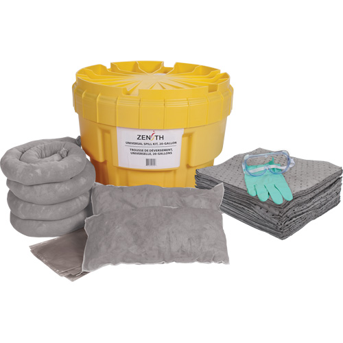 Trousse de d&eacute;versements &agrave; grande capacit&eacute;, Universel, Overpack/Baril de r&eacute;cup&eacute;ration, Absorbance de 20 gal. US Meunier Outillage Industriel