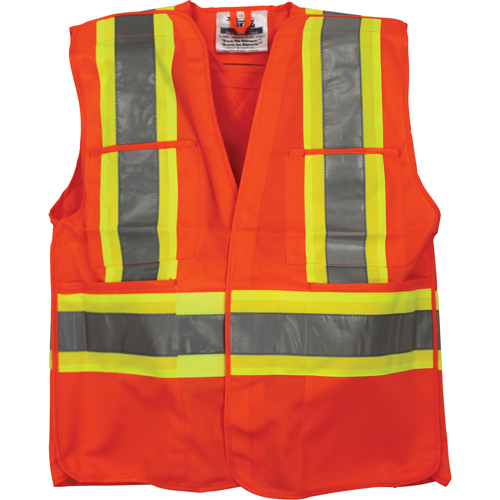 Veste de s&eacute;curit&eacute; pour la circulation, Orange haute visibilit&eacute;, Moyen/Petit, Polyester Meunier Outillage Industriel