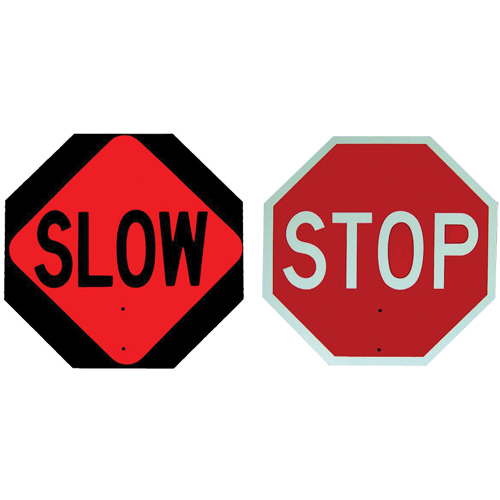Double-Sided "Stop/Slow" Traffic Control Sign Meunier Outillage Industriel