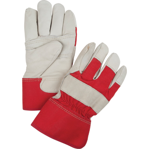 Gants d'ajusteur rouge & blanc doubl&eacute;s pour l'hiver, Grand, Paume en Cuir fleur de vache, Doublure en Boa Meunier Outillage Industriel