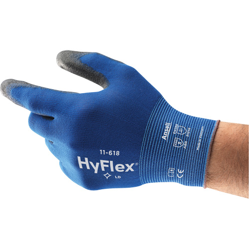 Hyflex &reg; 11-618 Gloves, 9/Large, Polyurethane Coating, 18 Gauge, Nylon Shell Meunier Outillage Industriel