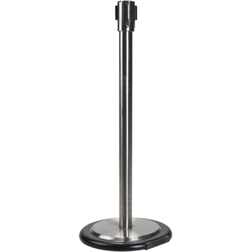 Free-Standing Crowd Control Barrier Receiver Post With Wheels, 35" High, Stainless Meunier Outillage Industriel