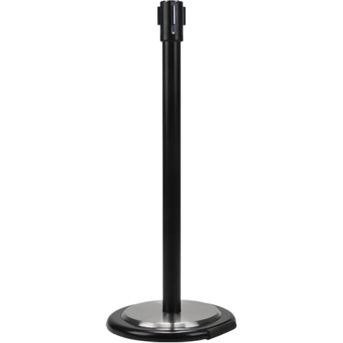 Poteau r&eacute;cepteur pour barri&egrave;res sur pieds pour le contr&ocirc;le des foules avec roues, Hauteur de 35", Noir Meunier Outillage Industriel