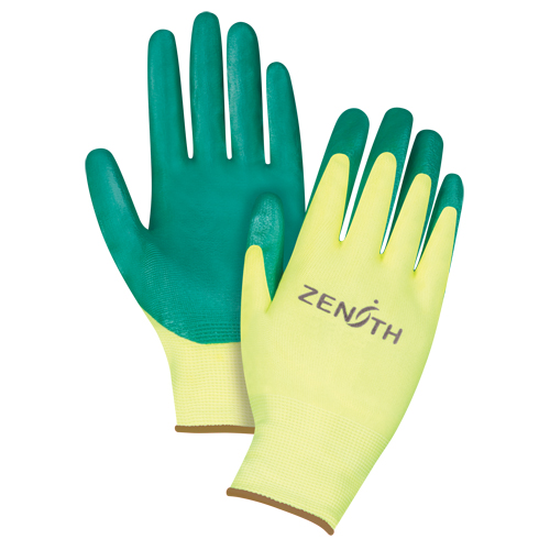 Gants de premi&egrave;re qualit&eacute; ZX-3, 9/Grand, R&ecirc;vetement Nitrile, Calibre 15, Enveloppe en Nylon Meunier Outillage Industriel