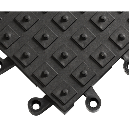 ErgoDeck&reg; Matting With Integrated No-Slip Cleats No. 552, PVC, 1-1/2' W x 1-1/2' L, 7/8" Thick, Black Meunier Outillage Industriel