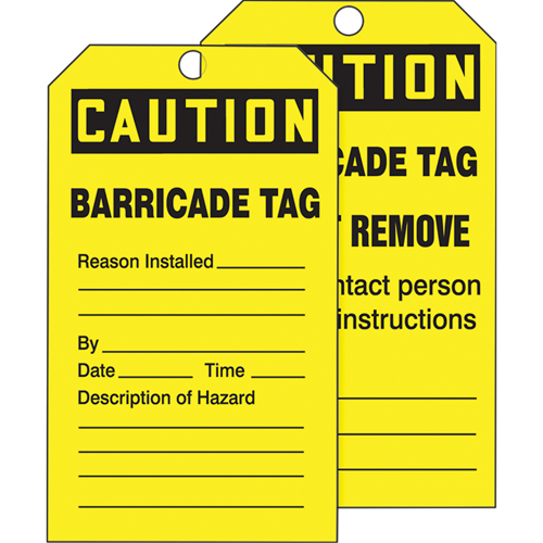Tags By-The-Roll Safety Tags, Cardstock, 3" W x 6-1/4" H, English Meunier Outillage Industriel