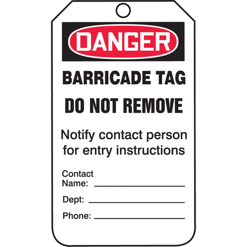 Safety Tags, Plastic, 3-3/8" W x 5-3/4" H, English Meunier Outillage Industriel