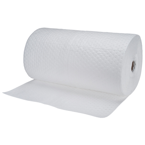 Rouleaux absorbants en fibres fines de calibre industriel, Lourd, 150' lo x 30" la, Absorption 70 gal. Meunier Outillage Industriel