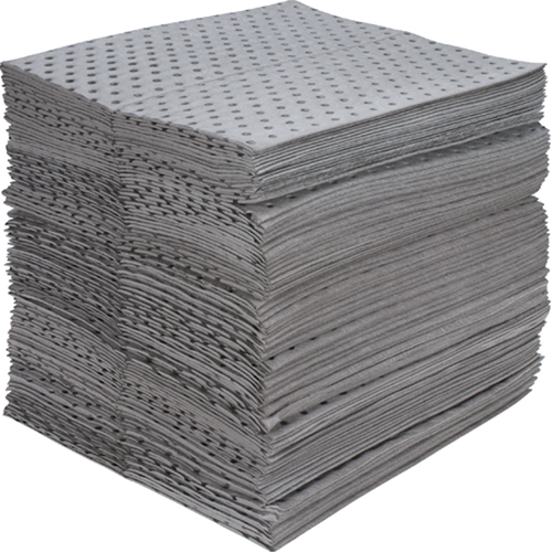 Feuilles absorbantes en fibres fines de calibre industriel, Universel, 15" x 17", 40 gal. d'absorption Meunier Outillage Industriel