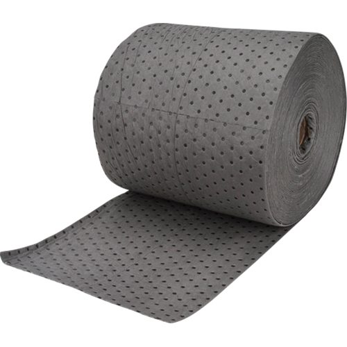 Rouleaux absorbants en fibres fines de calibre industriel, Lourd, 150' lo x 15" la, Absorption 35 gal. Meunier Outillage Industriel