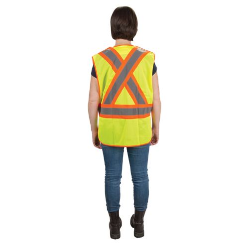 CSA Compliant High Visibility Surveyor Vest, High Visibility Lime-Yellow, Medium, Polyester Meunier Outillage Industriel