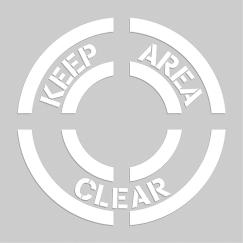 Pochoirs de marquage du sol - Keep Area Clear, Pictogramme, 20" x 20" Meunier Outillage Industriel